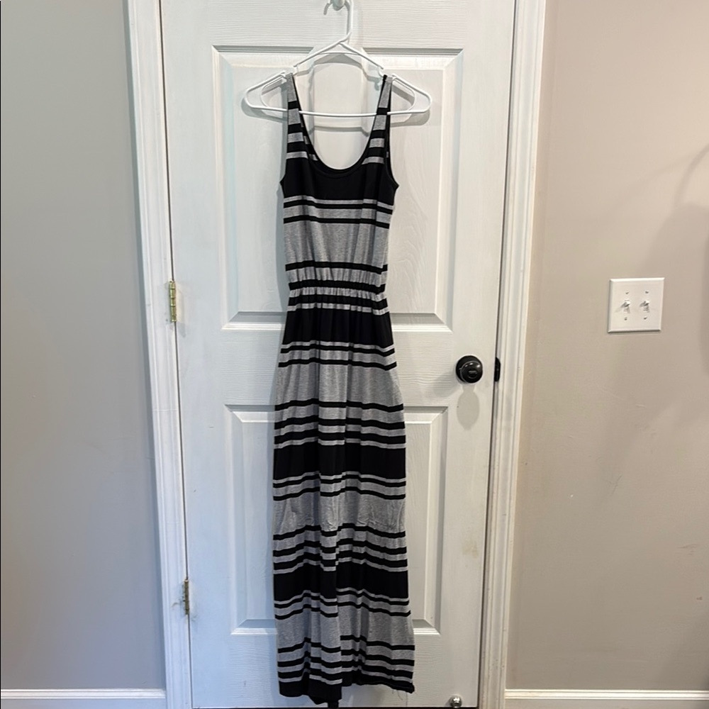 Calvin Klein Performance Black and Gray Scoop Neck Maxi Dress